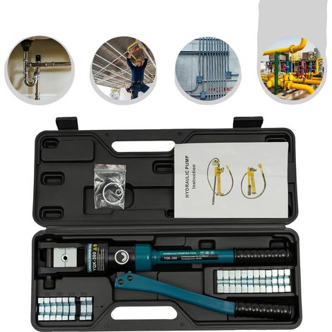 Outil de sertissage hydraulique, capacité de 16 tonnes, 11 tailles de matrices de sertissage, construction en fonte durable, excellente performance d'étanchéité, design ergonomique (1/5)