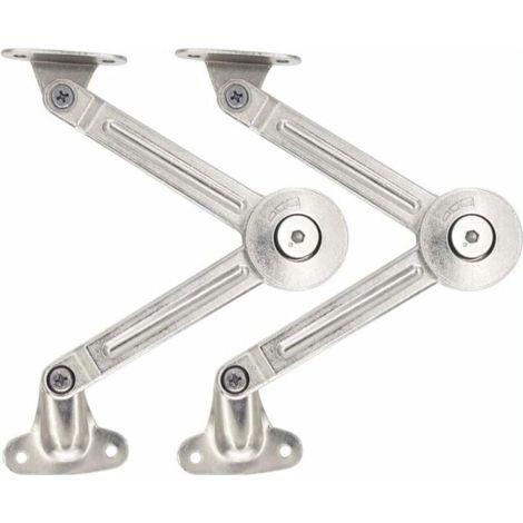 Lot de 2 compas à système d’amortissement pour abattants de portes relevables de placard de cuisine (1/5)