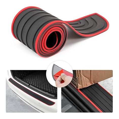 Protection de pare-chocs arrière en caoutchouc anti-rayures pour seuil de portière de voiture bande anti-collision accessoires extérieurs de voiture noir (1/5)