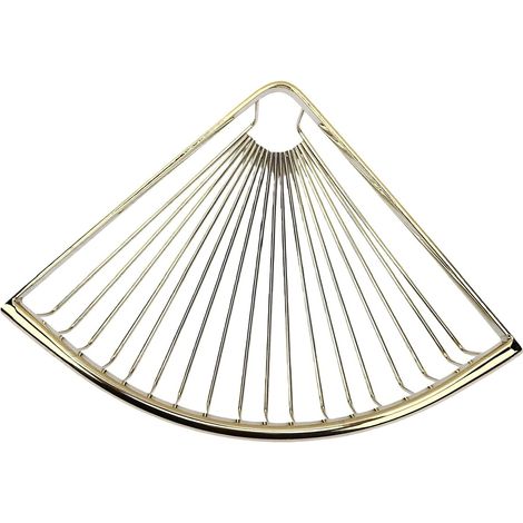 Stainless Steel Corner Bathroom Shelf, Wall Mounted (1/5)