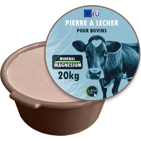 Bloc à lécher minéral 20kg Magnésium pour bovins