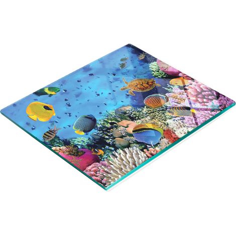 Tablero de vidrio duradero y elegante con dise帽o del Mar Rojo de Egipto, 60x52 cm.