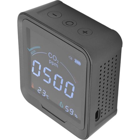 3-in-1 CO2-Detektor, intelligentes Präzisionsmessgerät, misst Temperatur, Luftfeuchtigkeit und Luftqualität, zuverlässiger Sensor (1/5)