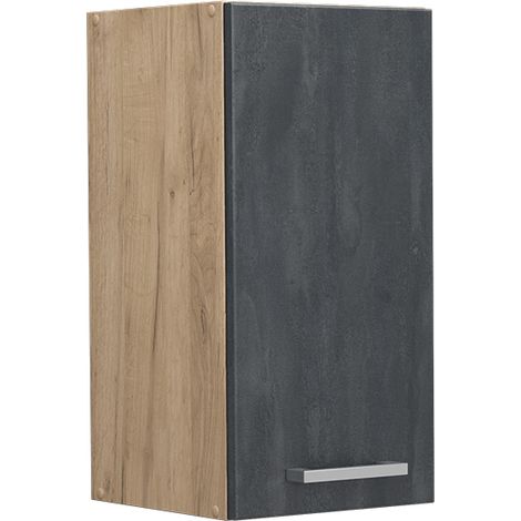 Pensile da cucina R-Line, Calcestruzzo nero, 30 cm, Vicco