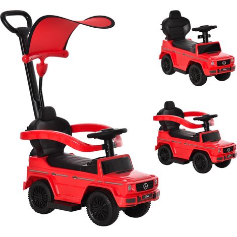 Voiture électrique Mercedes G350 sous licence pour enfants de 1 à 3 ans, toit et barre d'appui amovibles, 85,5 x 40,5 x 95 cm, rouge (1/5)