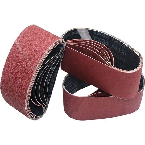 Bandes abrasives rouges pour ponçage et polissage sur affûteuse pneumatique (1/4)