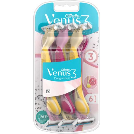Gillette Venus 3 Dragonfruit Einwegrasierer, 6 Stück (1/2)