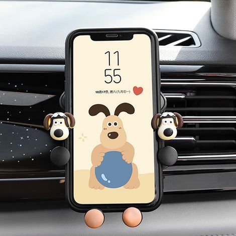Handyhalterung für Lüftungsschlitze – Starke Klemmung – Niedlicher Universal-Halter für 4- bis 7-Zoll-Handys – Flying Dog (1/5)