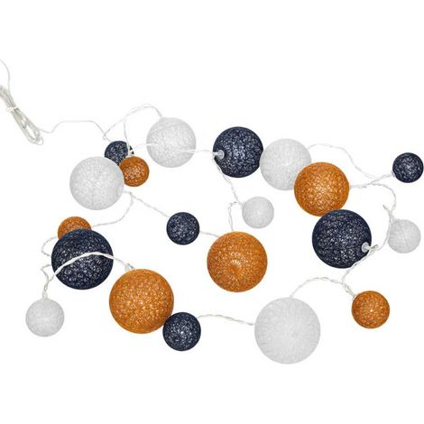 Guirlande Lumineuse 20 Boules "LED" 340cm Orange (1/4)