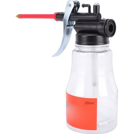 Bidon d'huile haute pression de 250 ml, pompe manuelle, pistolet à graisse, flacon de lubrification en plastique PET avec long embout flexible. (1/5)