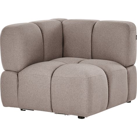 Módulo esquinero de sofá modular seccional 1 plaza tapizado en tela gris pardo Maksaberg (1/5)