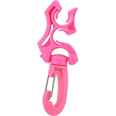 Support de fixation BCD double tuyau pour plongée, attache régulateur avec boucle et clip (Rose) (1/4)