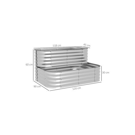 Étagère à plantes argentée en métal 118 x 45 x 30 cm avec structure robuste et design élégant pour balcon jardin et terrasse (1/5)