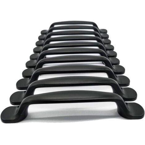 Boutons et poignées de meubles,10x Qrity 96mm La porte noire d'armoire de cuisine tire la poignée de tirette de meubles (1/5)