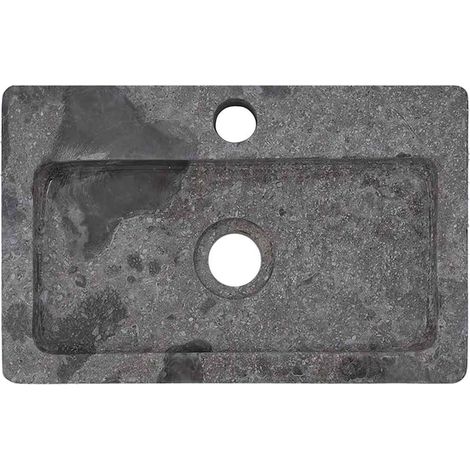 Lavabo mural gris 38x24x6,5 cm marbre
