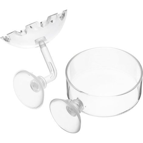 2pcs Food Dispenser, Clear Acrylic, With Suction Cup, For Aquarium and Shrimp (1/4)
