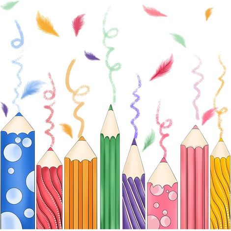 Stickers muraux TOYANDONA pour chambres d enfants crayons de
