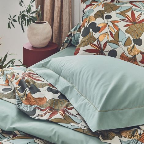 Drap plat esprit nature Vert 240x310 cm