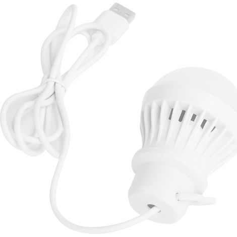Ampoule Led Usb - Lumière Blanche 5V 3W - Pour Camping Et Urgence - Avec Crochet Et Câble (1/5)