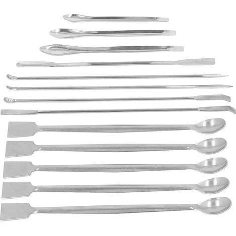 13 Pièces Spatule Chimique en Acier Inoxydable, Résistante à la Corrosion pour Laboratoire et Réactifs