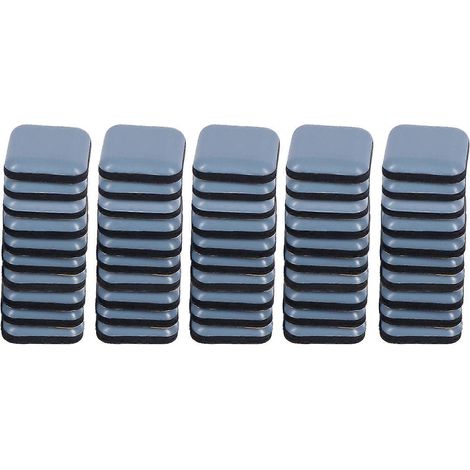 Lot de 50 tapis de meubles coulissants silencieux en ABS, dos auto-adhésif, pratiques pour protéger les sols en bois massif et composites, dimensions 20x20 mm. (1/5)