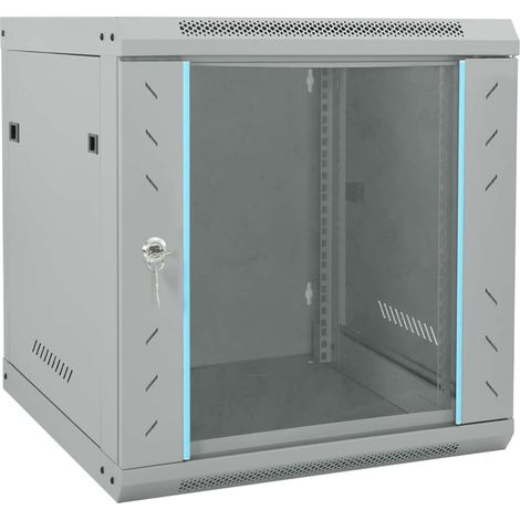 vidaXL Armoire réseau avec stockage Gris 53 x 60 x 60 cm Acier