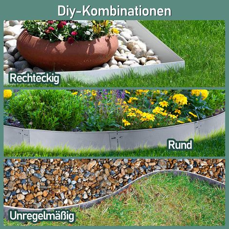 Wolketon 25M Rasenkante 100x18cm langlebig Garten Wegbegrenzung Verzinkt Gartenpalisade Pflanzen (1/4)