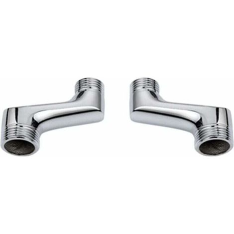 Raccord Contre Coudé Douche Laiton Réducteur Bras Pivotant Réglable Mural Excentré 1/2 3/4 Chrome (1/4)