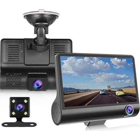Dual front and rear recording dashcam, HD 1080P, 170° wide angle night vision, gravity sensor. (1/5)