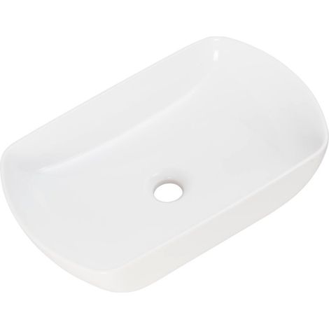 FACKELMANN Keramik Aufsatzbecken oval weiß (1/4)