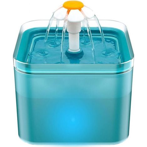 Cat Water Fountain, Ultra Quiet Cat Water Fountain, Water Fountain with LED Light, 2 Liters, Multiple Filtration, Provide Running Water, Three Water Flow Modes (1/5)