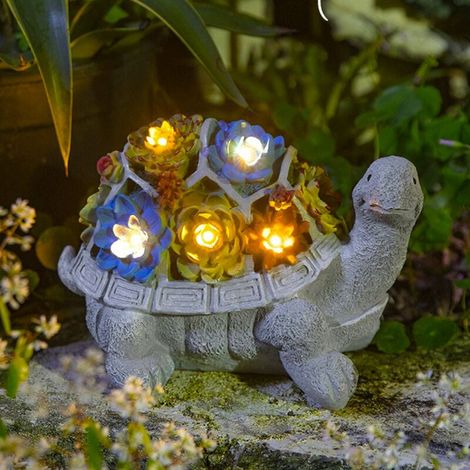 Valentine's Day gift for women and mom, solar garden figures turtle, garden decoration for outdoors, house, balcony, decoration with 7 LED lights, birthday gift for women and mom MUMU (1/4)