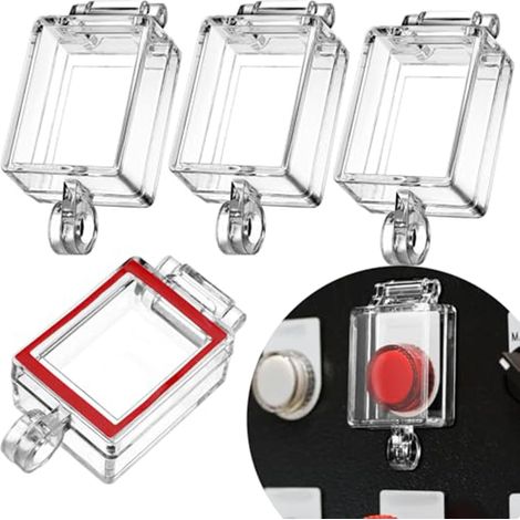 Couvercle de protection interrupteur - Lot de 10 - Plastique transparent - Étanche et anti-poussière - Pour usage industriel et maritime - 38,5 x 29,5 x 18 mm (1/5)