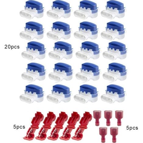 20 Pcs Connecteurs de Câbles pour Robot Tondeuse, Connecteurs de Câble Remplis des Résines, Raccords Remplis de Gel pour Jardin Extérieur Tondeuse Robot Automower, avec 5 Connecteurs Borne (1/5)