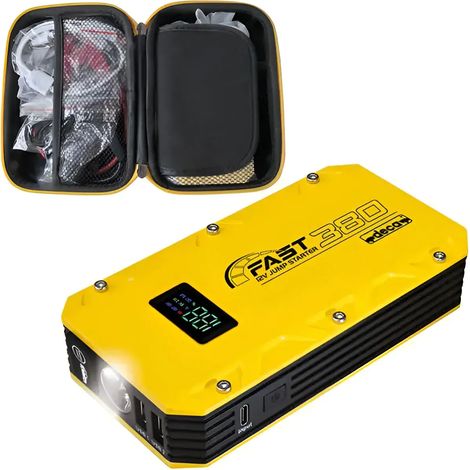Deca 381100 Fast 380 Avviatore Portatile Emergenza Power Bank 12V 380A picco 1000A batteria LiPo 2500 mAh luce LED (1/2)