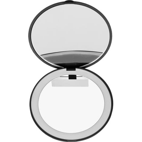 Miroir LED 3,5 pouces, grossissement 1x à 10x, miroir de maquillage double face pour la maison et les voyages, batterie intégrée, noir (1/5)