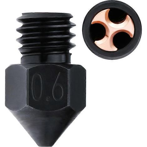 Hochleistungs-3D-Druckdüse, 0,4 / 0,6 / 0,8 mm, gehärteter Stahl für 3D-Drucker, robustes und langlebiges Ersatzteil.