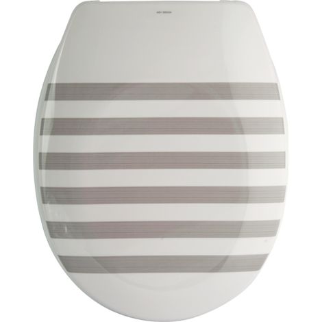 Tapa de WC Thermo Hard SEAUVILLE Gris y Blanco - Bisagras PS MSV