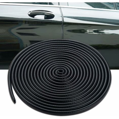 Protège-bord de porte automobile en caoutchouc noir en forme de U – Lot de 1 pièce, longueur 5 mètres (1/5)