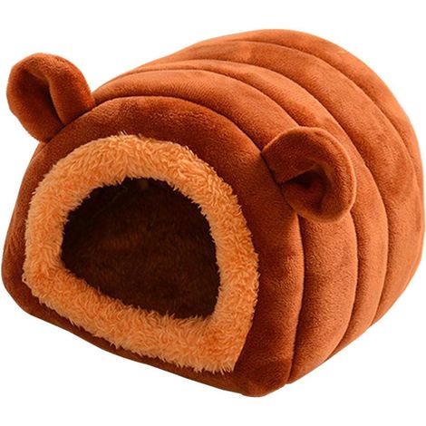 Lit d'hiver multifonction en velours pour cochon d'Inde, literie, pour rats, chinchilla, cochon d'Inde, hérisson, furet, écureuil (marron)