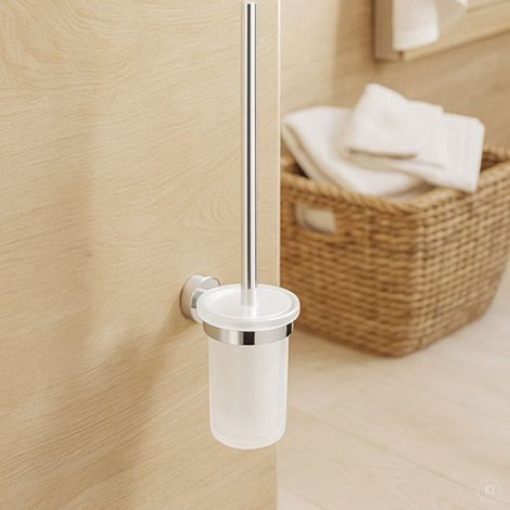 AquaCraft 100 WC-Bürstengarnitur zum Kleben 10060000-00 Wandmodell, mit Glas, chrom