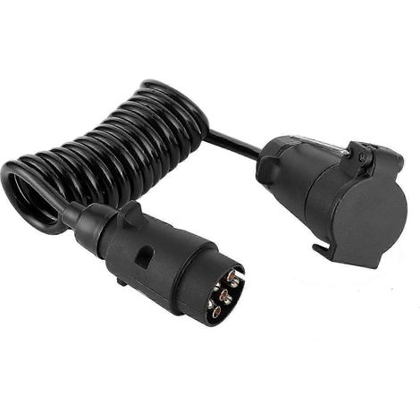 Câble à ressort de 2 mètres, connecteur adaptateur prise/fiche de remorque à 7 broches, compatible avec les camping-cars (1/5)