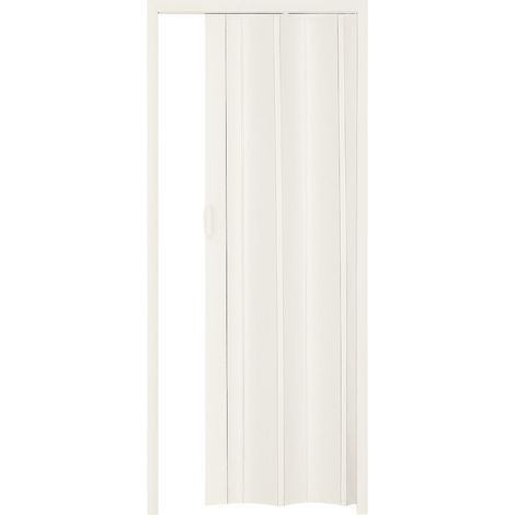 Porta a soffietto moderna in ABS senza serratura e chiusura magnetica - Misura 215x82 cm e spessore di 0,6 mm - Porta a soffietto Bianca Ultra Sottile