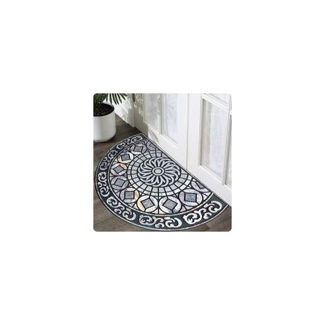Paillasson d'entrée unique et élégant - Tapis de porte à poils ras facile à installer - Tapis d'accueil anti-salissures et anti-boue, paillasson d'entrée extérieur robuste - 23" x 36"