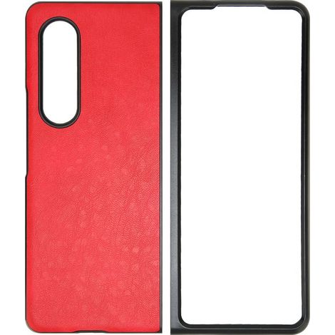 PU-Lederhülle für Galaxy Z Fold 3, stoßfeste Falthülle, Displayschutzfolie, rot (1/5)
