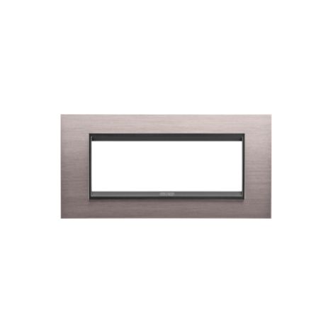 PLACCA LUX 6P METAL. ALLUM. SPAZZ. LAVY GEWISS GW16206WS (1/4)