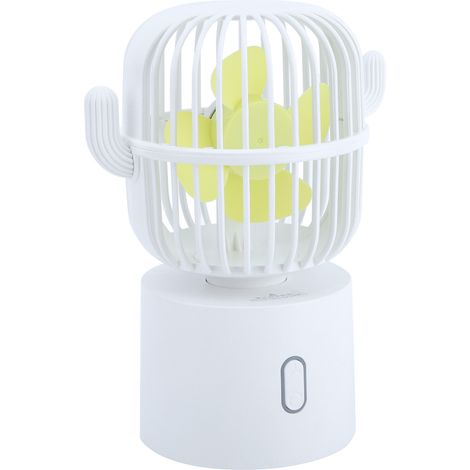 Ventilateur USB Rechargeable Portable - Léger et Silencieux pour Bureau, Chambre et Déplacements - Blanc (1/5)