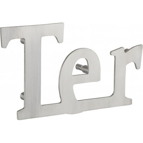 Scritta "Ter" in acciaio inox, altezza 80 mm, da avvitare – THIRARD