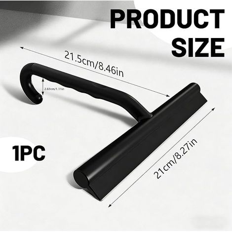 Shower Squeegee, Window Cleaner, Bathroom Accessory, Silicone with Ergonomic Handle and Hook (1/4)