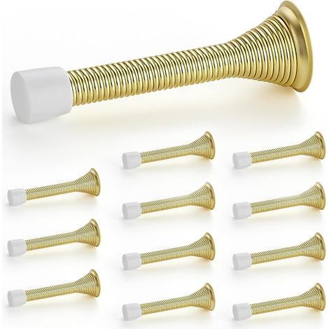 Butées de porte, lot de 12, Or, à ressort, avec butée en caoutchouc, pour le bas de la porte (1/5)